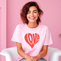 Retro Love Heart Shirt, Valentine's Day Shirt, Cute Valentine Shirt, Tshirt For Girlfriend, Matching Couple Shirts, Unisex Valentine Gift