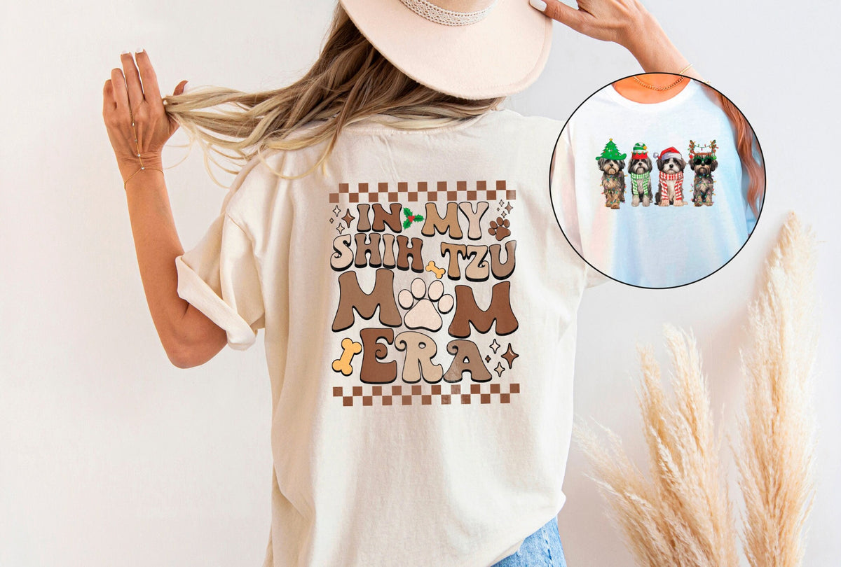In My Shih Tzu Mom Era Shirt, Dog Mom Christmas Shirt, Retro Christmas Tshirt, Holiday Tshirts, Christmas Animal Shirt, Xmas Dog Lover Gift