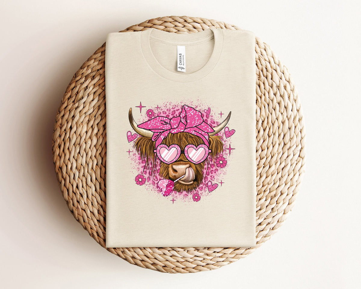 Highland Cow Valentine Shirt, Funny Valentine Shirt, Cow Lover Gift, Valentine's Day Shirt, Couple Valentine Shirts, Valentines Day Gift