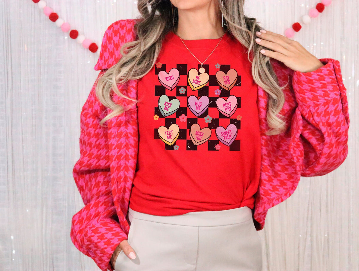 Valentine's Heart Shirt, Retro Valentine Shirt, Women's Clothing, Cute Valentine Shirt, Valentines Day Shirt, Valentines Gift From Husband