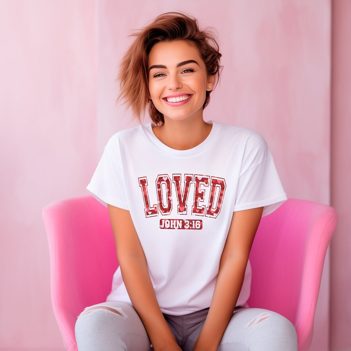 Loved John 3 16 Shirt, Christian Valentine Shirt, Valentine's Day Shirt, Religious Valentines Shirts, Cute Valentine Shirt, Valentines Gift