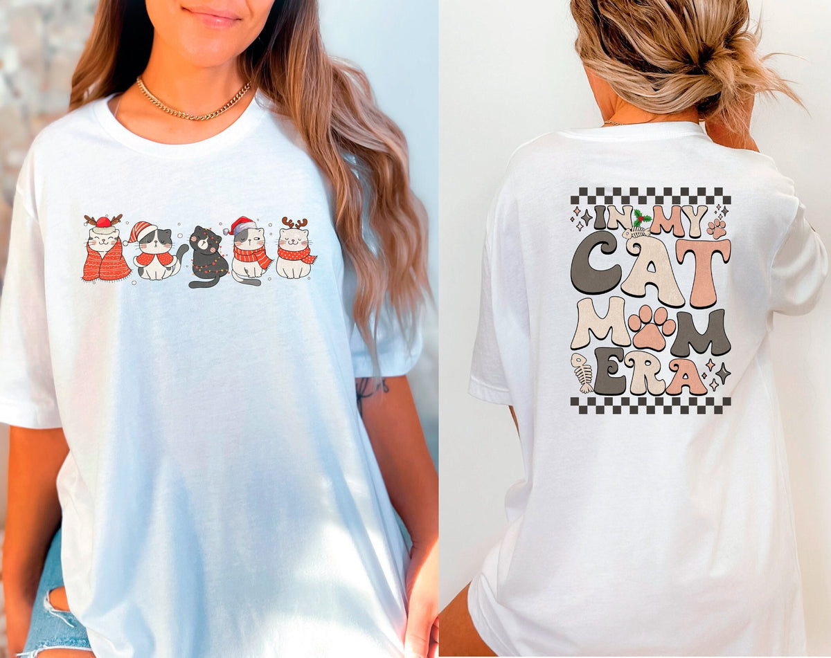 In My Cat Mom Era Christmas Shirt, Retro Christmas Shirt, Animal Lover Tshirt, Cute Christmas Shirt, Winter Clothing, Cat Mom Christmas Gift