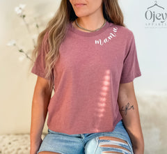 Mama On Crewneck Shirt, Minimalist Shirt, Perfect Mothers Day Shirt, Mama On The Neck, Soft Handmade Shirt For Mothers, Cozy Gift for Mother