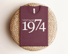 Vintage 1974 Shirt, Retro Birthday Shirt, Grandma Birthday Shirts, Birthday Year Shirt, Birthday Party Shirt, 50th Birthday Gift For Women