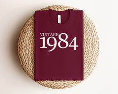 Vintage 1984 Shirt, Birthday Year Shirt, Born in 1984 Shirt, Vintage 40th Birthday Shirt, Handmade Clothing, 40th Birthday Gifts For Women