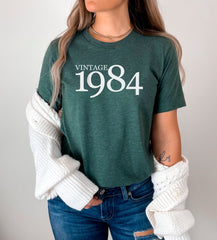Vintage 1984 Shirt, Birthday Year Shirt, Born in 1984 Shirt, Vintage 40th Birthday Shirt, Handmade Clothing, 40th Birthday Gifts For Women