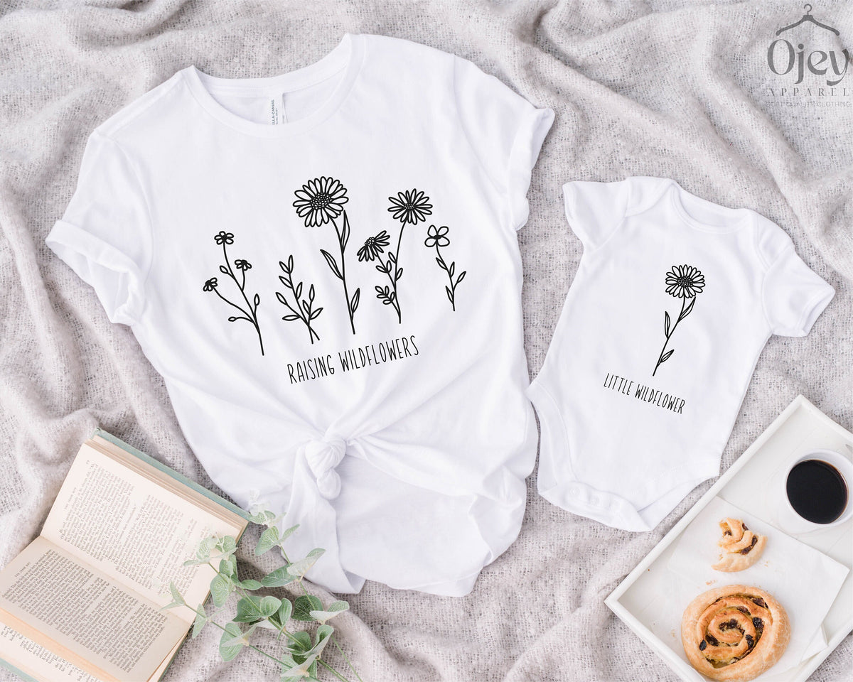 Raising Wildflowers Shirt, Little Wildflower Tshirt, Mom And Daughter Outfits, Cute Mom Tee , Matching Mom Daughter Shirts, Mothers Day Gift