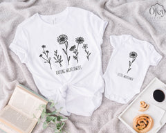 Raising Wildflowers Shirt, Little Wildflower Tshirt, Mom And Daughter Outfits, Cute Mom Tee , Matching Mom Daughter Shirts, Mothers Day Gift