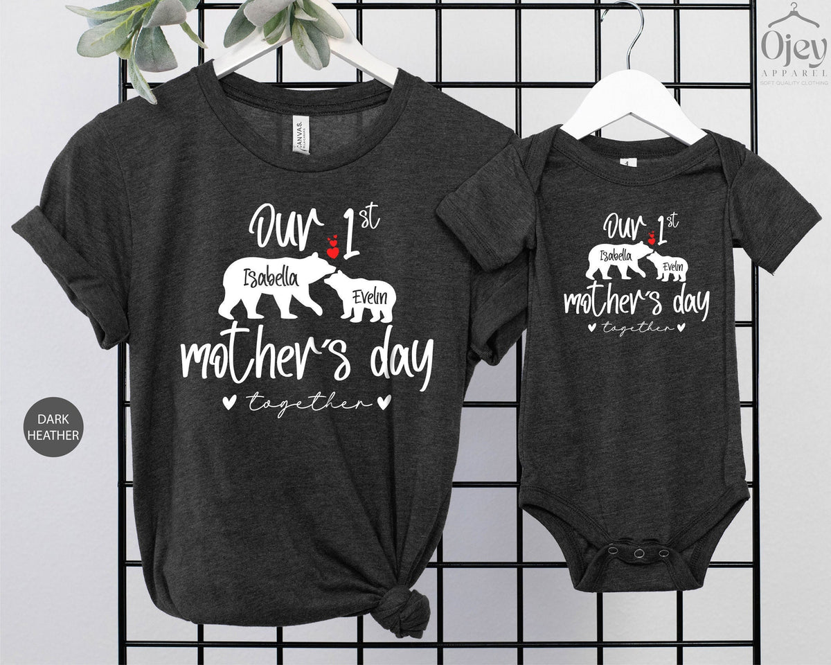 Our 1st Mother's Day Together Shirt, Matching Baby And Mom Outfit, Custom Baby Bodysuit, Personalized Mother's Day Shirt, Mother's Day Gift