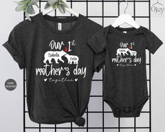 Our 1st Mother's Day Together Shirt, Matching Baby And Mom Outfit, Custom Baby Bodysuit, Personalized Mother's Day Shirt, Mother's Day Gift