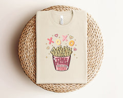 Time Fries When I Am With You Valentine Shirt, French Fries Lover Tshirt, Xoxo Valentine Shirt, Funny Valentine Shirt, Valentine's Day Gift