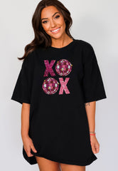 Xoxo Shirt, Valentines Day Shirt, Disco Ball Shirt, Cute Valentine Tee, Retro Valentines Shirt, Womens Clothing, Valentines Day Gift For Her