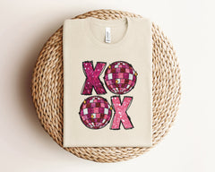 Xoxo Shirt, Valentines Day Shirt, Disco Ball Shirt, Cute Valentine Tee, Retro Valentines Shirt, Womens Clothing, Valentines Day Gift For Her