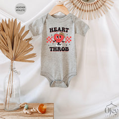 Heart Throb Shirt, Retro Valentines Tshirt, Valentine Heart Shirt, Kids Valentine Shirts, Baby Bodysuit For Valentine's Day, Valentine Gift