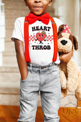 Heart Throb Shirt, Retro Valentines Tshirt, Valentine Heart Shirt, Kids Valentine Shirts, Baby Bodysuit For Valentine's Day, Valentine Gift