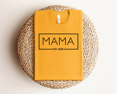 Mama Est 2025 Shirt, Pregnancy Announcement Tee, New Mom Shirt, Mother's Day Gift, Baby Shower Mom Shirt, Mother To Be T-shirt, Gift For Her