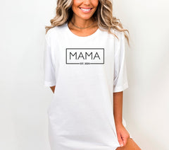 Mama Est 2024 Shirt, Pregnancy Announcement Tee, New Mom Shirt, Mother's Day Gift, Baby Shower Mom Shirt, Mother To Be Tshirt, Gift For Her