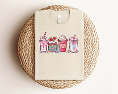 Valentine's Drink Shirt, Cute Valentines Tshirt, Drinking Lover Gift, Coffee Lover Valentines Day Shirt, Womens Clothing, Retro Gift For Her
