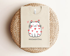 Cute Cat Valentine Tshirt, Meowentine Valentine Shirt, Cat Lover Gift, Cat Hearts Tshirt, Cat Mom Valentine Crewneck, Valentine's Day Gift