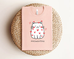 Cute Cat Valentine Tshirt, Meowentine Valentine Shirt, Cat Lover Gift, Cat Hearts Tshirt, Cat Mom Valentine Crewneck, Valentine's Day Gift