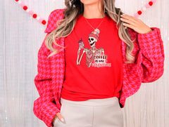 Coffee Is My Valentine Shirt, Skeleton Valentines Shirt, Valentine's Day Shirt, Womens Clothing, Retro Valentines Shirt, Coffee Lover Gift