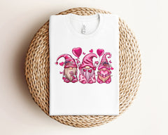 Valentine Gnome Shirt, Cute Valentine Shirt, Valentines Heart Tee, Retro Valentines, Love Tshirt, Funny Valentine Shirt, Valentines Day Gift