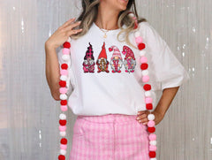 Valentine Gnome Shirt, Love Tshirt, Funny Valentine Shirt, Valentines Heart Tee, Retro Valentines, Cute Valentine Shirt, Valentines Day Gift