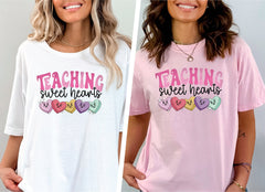 Teaching Sweet Hearts Shirt, Teacher Valentine Shirt, Valentines Day Shirt, Retro Valentines, Valentines Heart Shirt, Teacher Valentine Gift