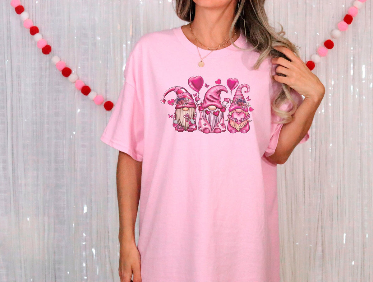 Valentine Gnome Shirt, Cute Valentine Shirt, Valentines Heart Tee, Retro Valentines, Love Tshirt, Funny Valentine Shirt, Valentines Day Gift