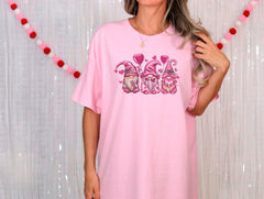 Valentine Gnome Shirt, Cute Valentine Shirt, Valentines Heart Tee, Retro Valentines, Love Tshirt, Funny Valentine Shirt, Valentines Day Gift