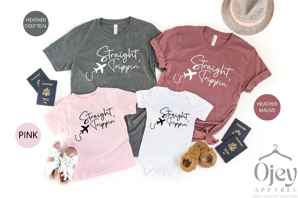 Straight Trippin Shirt, Family Trip Shirts, Summer Vacation Shirts, Matching Family Shirts, Traveler Shirt, Couple Travel Shirt, 2024 Vacay