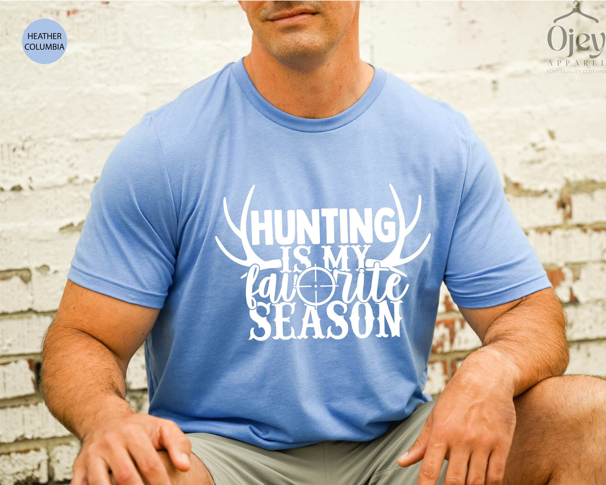 Hunting Is My Favorite Season Shirt, Deer Antler Shirt, Unisex Hunting Shirt, Deer Hunting T Shirts, Hunting Season Shirt, Hunting Gifts