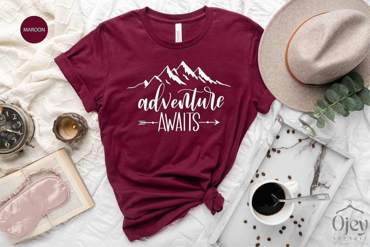 Adventure Awaits Shirt, Explore More Shirt, Hiking Mountain  Shirt, Nature Camping Shirt, Camping Trip Shirt, Hiking Family  Shirts