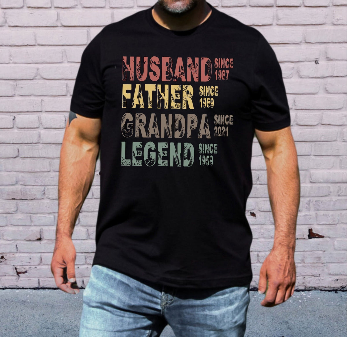 Custom Years Husband Father Grandpa Legend Shirt, Father's Day Gift, Father Legend T-Shirt, Dad Birthday Gift Shirt, Gift For Dad & Grandpa