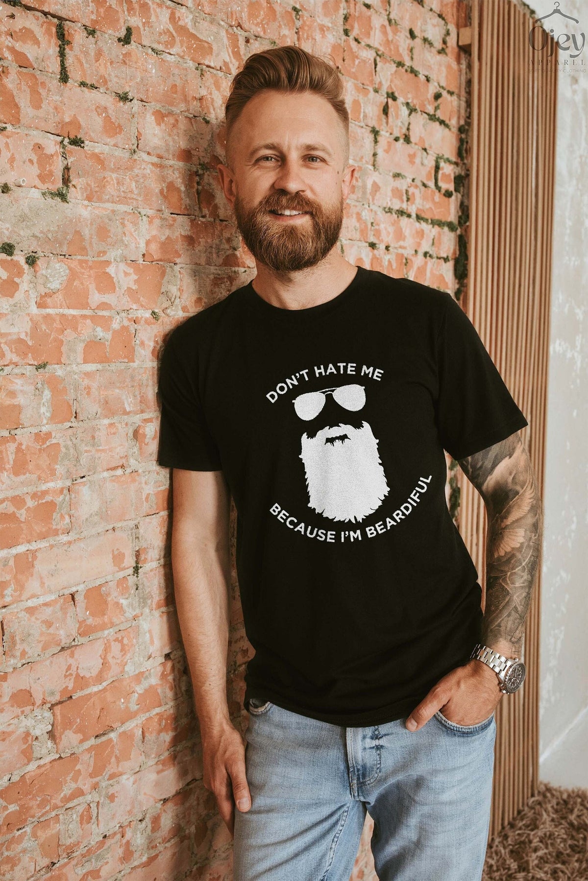 Don't Hate Me Because I'm Beardiful Shirt, Beard Lover Men Tshirt, Father's Day Gift, Funny Dad Shirt, Bearded Man Shirt, Dad Birthday Gifts