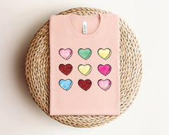 Valentine's Heart Shirt, Retro Valentine Shirt, Valentines Day Shirt, Women's Clothing, Cute Valentine Shirt, Valentines Gift For Teacher