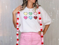 Valentine's Heart Shirt, Retro Valentine Shirt, Womens Clothing, Cute Valentine Shirt, Valentines Gift For Her, Teacher Valentines Day Shirt