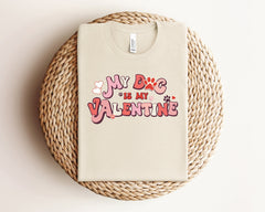 My Dog Is My Valentine Shirt, Valentine's Day Shirt, Dog Lover Gift, Cute Valentine Shirt, Dog Paw Tshirt, Retro Valentine, Dog Owner Gift