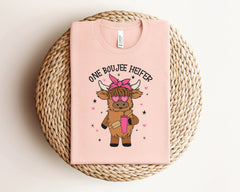 One Boujee Heifer Valentine Shirt, Funny Valentine Shirt, Highland Cow Valentines Tshirt, Valentine's Day Shirt, Valentines Day Gift For Her