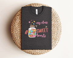My Class Is Full Of Sweet Hearts Shirt, Teacher Valentine Shirt, Retro Valentines Tshirt, Valentine's Day Shirt, Teacher Valentines Day Gift