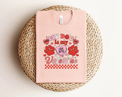 My Dog Is My Valentine Shirt, Dog Lover Gift, Cute Valentine Shirt, Dog Paw Tshirt, Retro Valentine, Valentine's Day Shirt, Dog Owner Gift