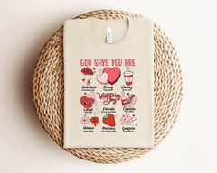 God Says You Are Valentine Shirt, Valentine's Day Shirt, Retro Valentines Tshirt, Valentines Day Gift For Her, Inspirational Valentine Shirt