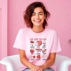 God Says You Are Valentine Shirt, Valentine's Day Shirt, Retro Valentines Tshirt, Valentines Day Gift For Her, Inspirational Valentine Shirt