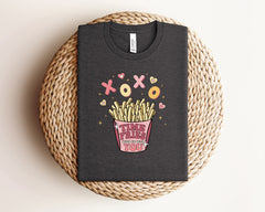Time Fries When I Am With You Valentine Shirt, French Fries Lover Tshirt, Xoxo Valentine Shirt, Funny Valentine Shirt, Valentine's Day Gift