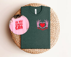 In My Single Era Shirt, Retro Valentine Tshirt, Valentine's Day Shirt, Anti Valentine Shirt, Valentines Heart Shirt, Valentine Gift For Her