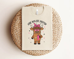 One Boujee Heifer Valentine Shirt, Funny Valentine Shirt, Highland Cow Valentines Tshirt, Valentine's Day Shirt, Valentines Day Gift For Her
