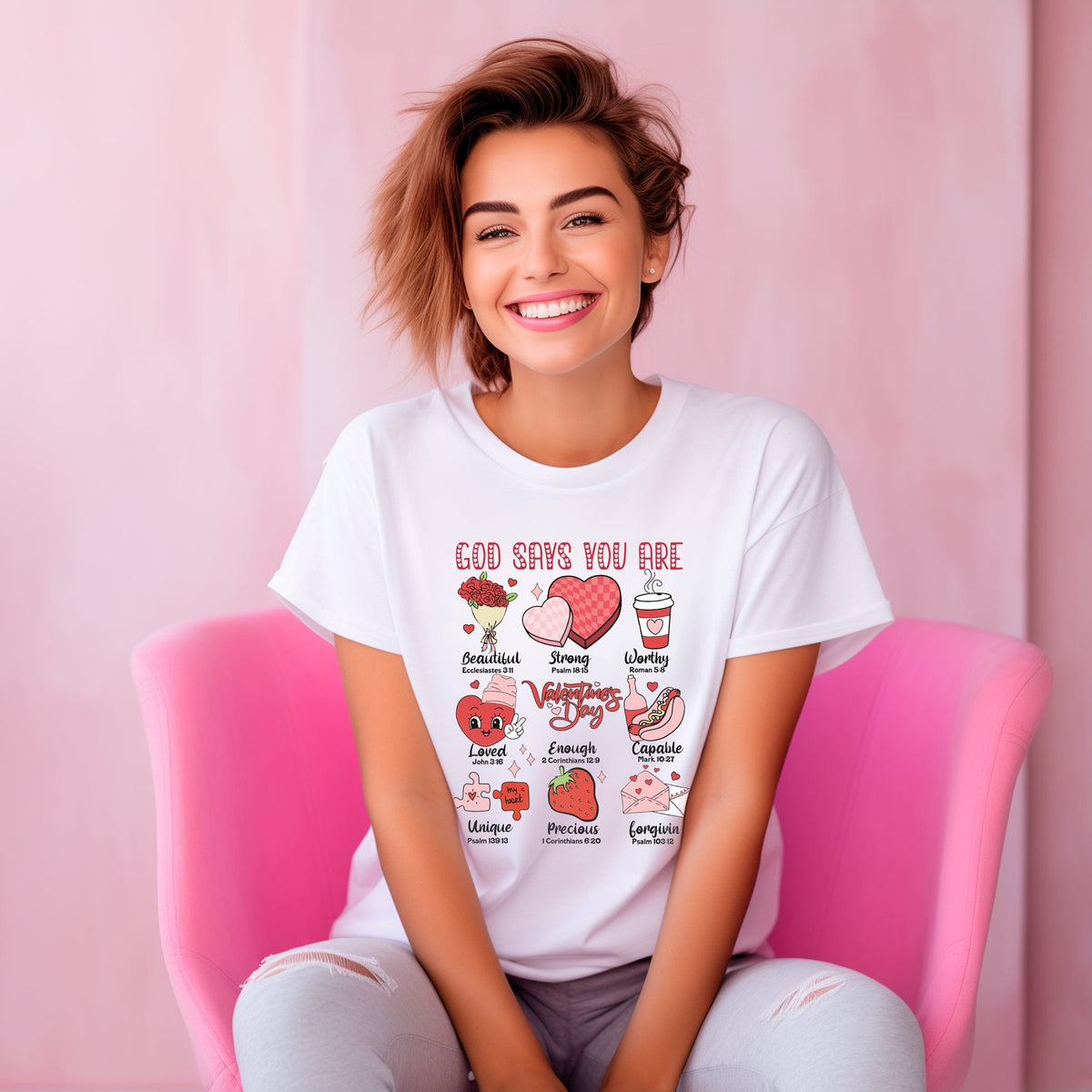 God Says You Are Valentine Shirt, Valentine's Day Shirt, Retro Valentines Tshirt, Valentines Day Gift For Her, Inspirational Valentine Shirt