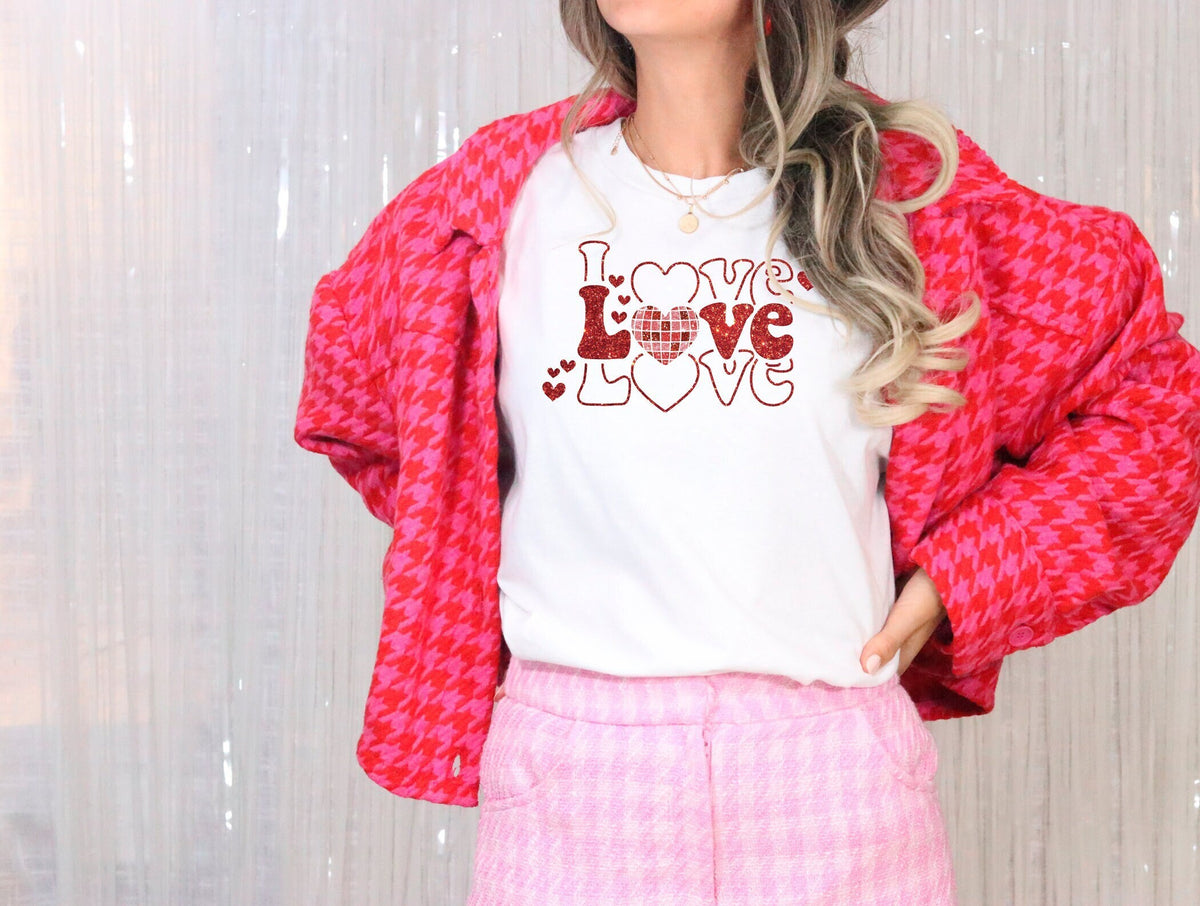 Love Shirt, Valentine's Day Shirt, Gift For Her, Valentines Heart Shirt, Cute Valentine Shirt, Valentines Day Gift, Retro Valentines Shirt