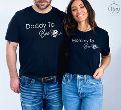 Daddy And Mommy To Bee Shirts, Funny Family Shirt, Bee Baby Shower Shirts, Pregnancy Reveal, Couple Matching Shirts, Expecting Parents Gifts