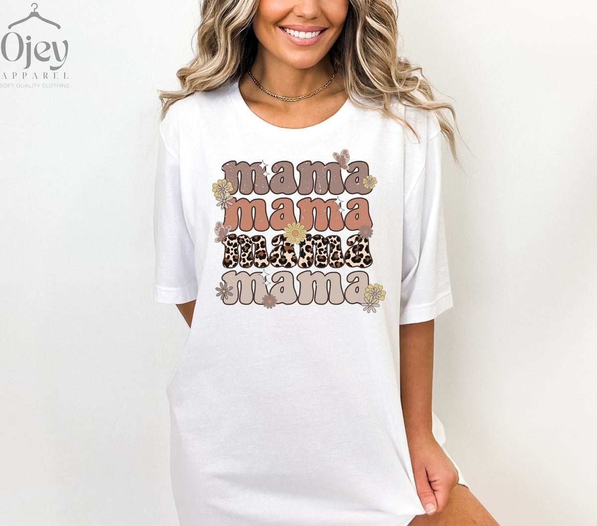 Leopard Floral Mama Shirt, Retro Mama Shirt, Cute Mom Shirt, Motherhood Shirts For Her, Mom To Be Tshirt, Womens Clothing, Mother's Day Gift
